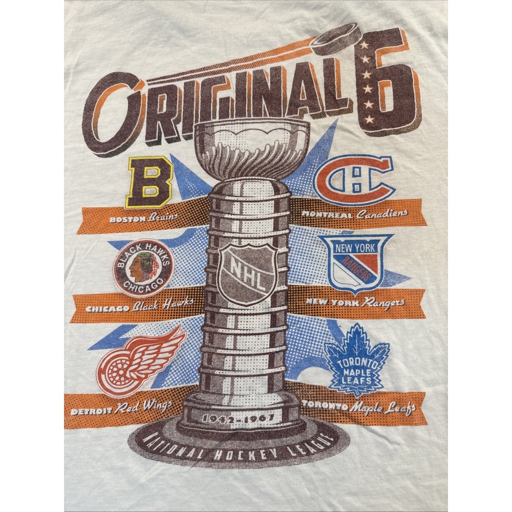 NHL Original 6 Shirt 2XL, 47Brand, Leaf Blackhawks Redwing Bruins Rangers Canada